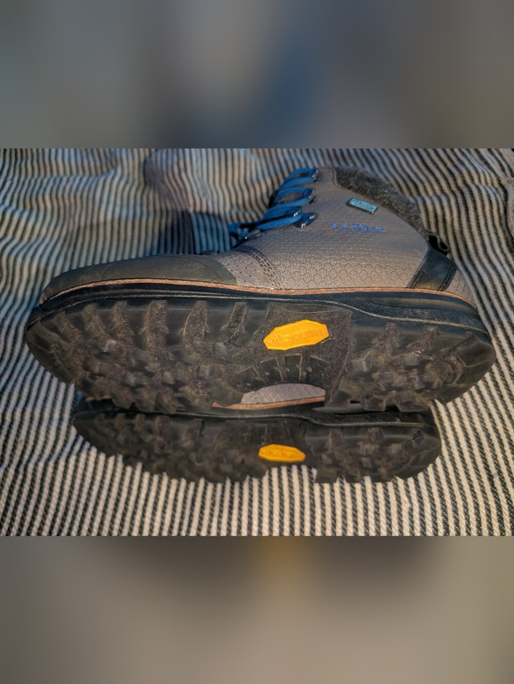 L L Bean Knife Edge Women's Gray Nylon Waterproof Vibram Sole Hiking Boots Sz 8 - Picture 15 of 16
